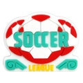 Soccer League PVC soft rubber shoe charm accessory for DIY decoration in red and green - SOCCER LEAGUE Logo Style (13)