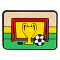 Flat soccer themed PVC shoe charm with trophy and football on colorful background - Trophy and Soccer Field Combo (14)