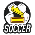 DIY PVC soccer shoe charm with golden trophy and soccer text for clogs and cases - Golden Boot Trophy SOCCER Style (15)