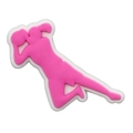 Ciondolo per scarpe in PVC rosa e bianco per pallavoliste per zoccoli e accessori - Silhouette Salto Atleta (13)