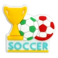 DIY soccer shoe charms with golden trophy, soccer balls, and blue SOCCER PVC text - Tri-color Soccer Balls and Trophy (16)