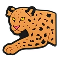 Charme de chaussure en PVC léopard orange vif avec taches noires pour sabots de mode - Guépard