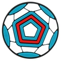 Soccer ball pattern shoe charm in red, blue, and white PVC for DIY accessories - Red and Blue Contrast Soccer Ball (18)