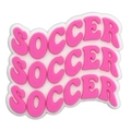 Ciondolo rosa SOCCER in PVC morbido per accessori fai da te per scarpe da calcio - Testo Ondulato SOCCER (16)