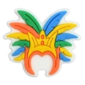 Charm couronne à plumes en PVC pour sabots et sacs en orange et bleu éclatant - Couronne de Plumes Colorées
