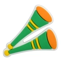 Breloques de chaussures en PVC trompette verte et jaune pour accessoires de football - Double Haut-Parleur