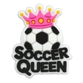 Charm per scarpe in PVC con corona rosa, pallone e scritta Soccer Queen per sabot - Stile SOCCER QUEEN (18)
