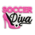 Ciondolo per scarpe in PVC con tacco alto rosa, calcio e scritta SOCCER Diva - Stile SOCCER Diva (20)