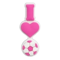 Ciondolo per scarpe in PVC rosa I Love Soccer con cuore e motivo da calcio - Stile I Love Soccer (22)