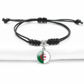 Bracciale regolabile in corda nera con ciondolo bandiera della Repubblica Centrafricana - Algeria