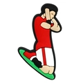 DIY soccer player PVC charm in red jersey for shoes and phone cases - Kneeling Celebrating Athlete (26)