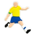 Soccer player shoe charm in yellow and blue jersey, DIY PVC accessory for clogs - Yellow and Blue Jersey Kicking Figure (27)