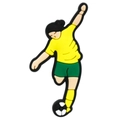 Soccer player PVC shoe charm in yellow jersey and green shorts for clogs decoration - Dynamic Kicking Athlete Style A (28)