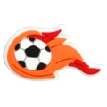 DIY flaming football PVC shoe charm for clogs in black, white, orange and red colors - Flaming Soccer Image (31)