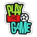 Soccer shoe charm with 'PLAY THE GAME' text in colorful PVC for clog sandals - PLAY THE GAME Slogan (33)