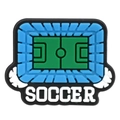 DIY soccer theme PVC shoe charm with green field design and SOCCER text ornament - SOCCER Field and Stands (37)