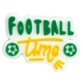 Green and white PVC football shoe charm with FOOTBALL time text for clogs - FOOTBALL time Text Style (42)