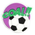 Soccer ball PVC shoe charm with Goal text and purple background for clog sandals - GOAL!! Purple Background Style (43)