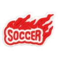 DIY PVC soccer shoe charm with red flame design and soccer text for clogs decoration - SOCCER Flame Color Style (44)