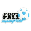 Flat PVC soccer shoe charm featuring a white football and champion text for footwear - FOOTBALL champion Victory Theme (49)