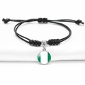 Adjustable black braided bracelet featuring a Central African Republic flag pendant - Nigeria