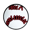 Weißer Baseball-Schuhanhänger aus PVC mit roten Nähten für Clogs und Sandalen - Baseball-Stil (MQ060-26)