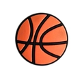 Oranger Basketball-Schuhanhänger für Clogs, PVC-Sportzubehör mit schwarzen Linien - Basketball-Stil (MQ066-02)
