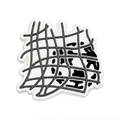 Creative soccer themed PETG spiral straw with black and white street style graffiti charm - B&W Grid Streetwear (XXG162-15)