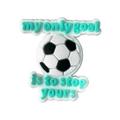 Charm per scarpe da calcio in PVC con testo verde menta 'my only goal is to stop yours' - Il Mio Unico Obiettivo è Fermare Il Tuo (MQ255-01)