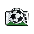 Soccer ball shoe charm with goal net design for clog shoes, made of durable PVC material - Football and Goal Style (MQ056-06) / 2.5cm-3.5cm