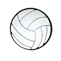 Classic white and black volleyball PVC shoe charm accessory for sports style clogs - Volleyball Style (MQ056-01) / 2.5cm-3.5cm