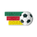 Accessorio per scarpe in PVC a tema calcio con scritte Run Kick Goal per sandali - Stile Run Kick Goal (MQ255-03)