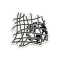 Fußball Design PVC Schuhschmuck mit schwarz-weißem Gittermuster für Clogs - Weiß Schwarz Gittermuster (MQ162-15)