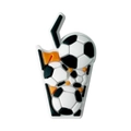 Bijou de chaussure PVC en forme de gobelet de football pour sabots, noir et blanc - Forme de Coupe de Football Créative (MQ255-06)