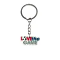 Portachiavi da calcio in PVC colorato con scritta LOVE the GAME e anello in metallo - LOVE THE GAME (YSK255-04)