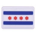 PVC Chicago City flag charm accessory featuring four red stars and blue stripes for DIY use - Chicago City Flag Rectangular Style (11)