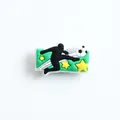Soccer shoe charms for foam clogs featuring player silhouette and yellow stars on green - Player Silhouette with Stars (XXG323-06)