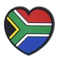 South Africa flag heart shaped PVC charm for shoes and DIY accessories on white background - South Africa Heart Flag Style (18)