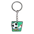 Creative soccer shoe and ball PVC keychain with green background for backpacks - Soccer Shoe and Ball Green Style (YSK323-11)