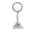 Porte-clés de football en PVC souple montrant un ballon de foot marquant dans le filet - Style Filet de Football (YSK255-08)