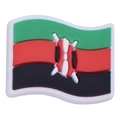 Kenya flag PVC charm for clogs with green red black stripes and shield emblem - Kenya Wave Flag Style (04)