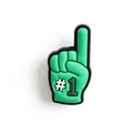 Creative green number one foam finger PETG spiral straw with football themed charm - No.1 Hand Gesture (XXG323-14)