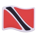 Trinidad and Tobago flag PVC charm for shoes, featuring red base and black diagonal stripe - Trinidad and Tobago Wave Flag Style (07)