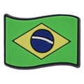 Brazilian flag shoe charm made of soft PVC material in a dynamic waving flag design - Brazil Flag Style (07)