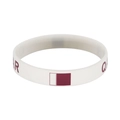 Qatar national flag sports silicone wristband in white translucent finish for fans - 38 Qatar White