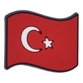 Turkey flag PVC soft glue decorative charm with red banner and white crescent moon icon - Turkey Flag Style (11)