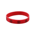 Rode siliconen voetbal fan armband met zwarte patronen voor het WK voetbal 2026 - Rood