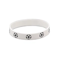Bracelet de football en silicone blanc avec motifs classiques noirs et blancs pour fans - Blanc