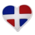 Dominican Republic flag heart-shaped PVC shoe charm accessory for clogs and sandals - Dominican Republic Heart Style (18)