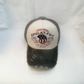 Gros plan sur la toile grise délavée et la broderie de moto vintage sur la casquette de baseball - 55-59CM / gris foncé